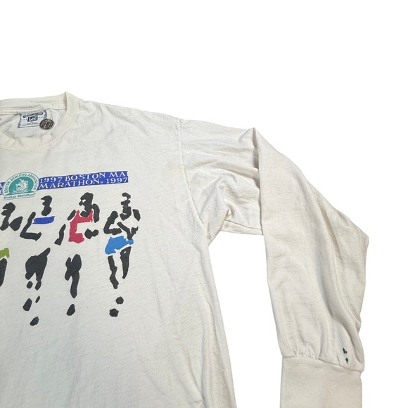 VTG RARE 1997 Boston Marathon Lee Total Cotton Long Sleeve Shirt Made in USA - Picture 5 of 14